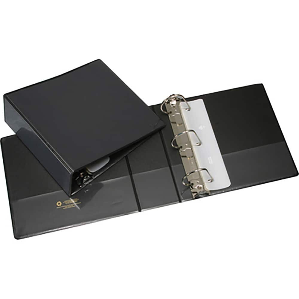 Ability One - Ring Binders; Binder Type: View ; Capacity: 3" ; Color: Black ; Material: Vinyl ; Size: 8-1/2 x 11 - Exact Tooling