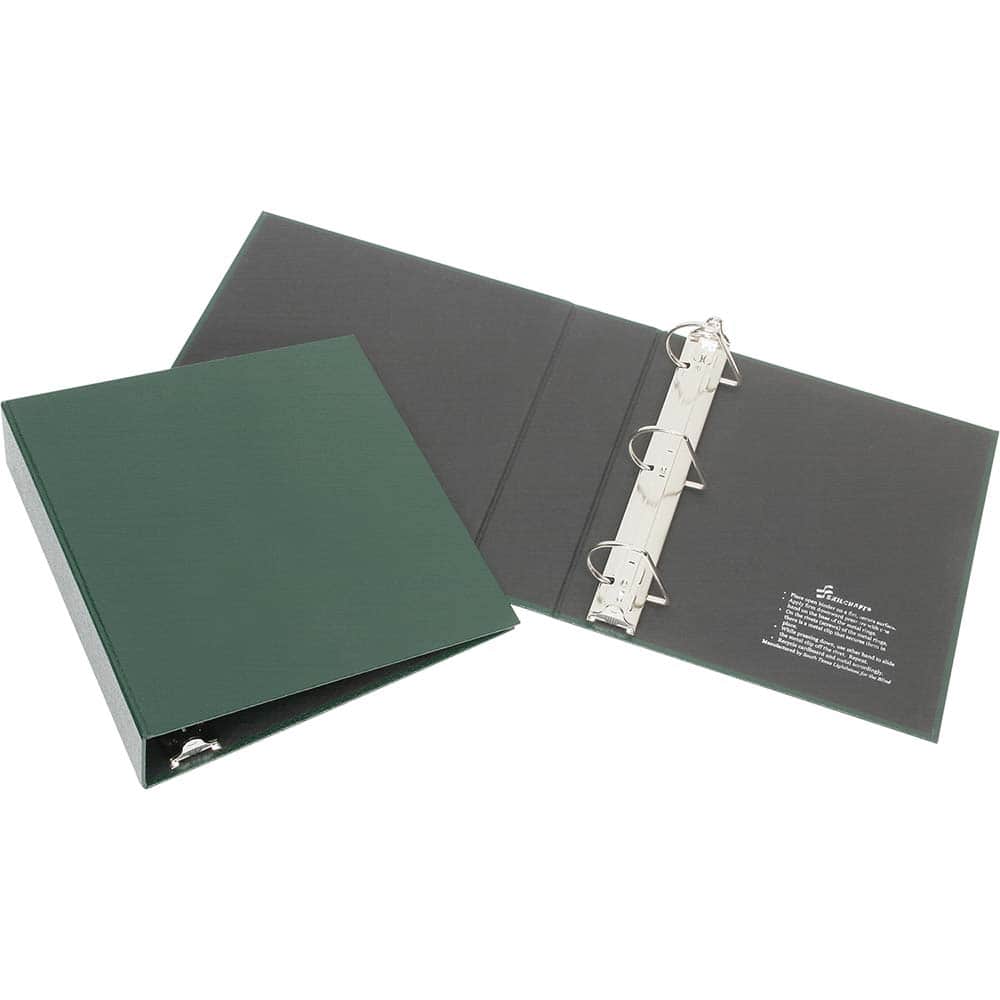 Ability One - Ring Binders; Binder Type: 3 Hole Binder ; Capacity: 1" ; Color: Green ; Material: Vinyl ; Size: 8-1/2 x 11 - Exact Tooling