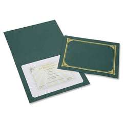 Ability One - Document Protectors; Type: Certificate/Document Holder ; Width (Inch): 9-3/4 ; Height (Inch): 12-1/2 ; Color: Green - Exact Tooling