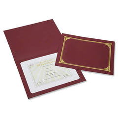 Ability One - Document Protectors; Type: Certificate/Document Holder ; Width (Inch): 8-1/2 ; Height (Inch): 11 ; Color: Burgundy - Exact Tooling