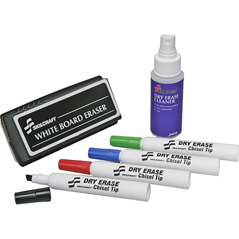 Ability One - Dry Erase Markers & Accessories; Display/Marking Boards Accessory Type: Dry Erase Markers ; For Use With: Dry Erase Boards ; Detailed Product Description: Dry Erase Starter Kit - Broad Chisel Tip - Exact Tooling