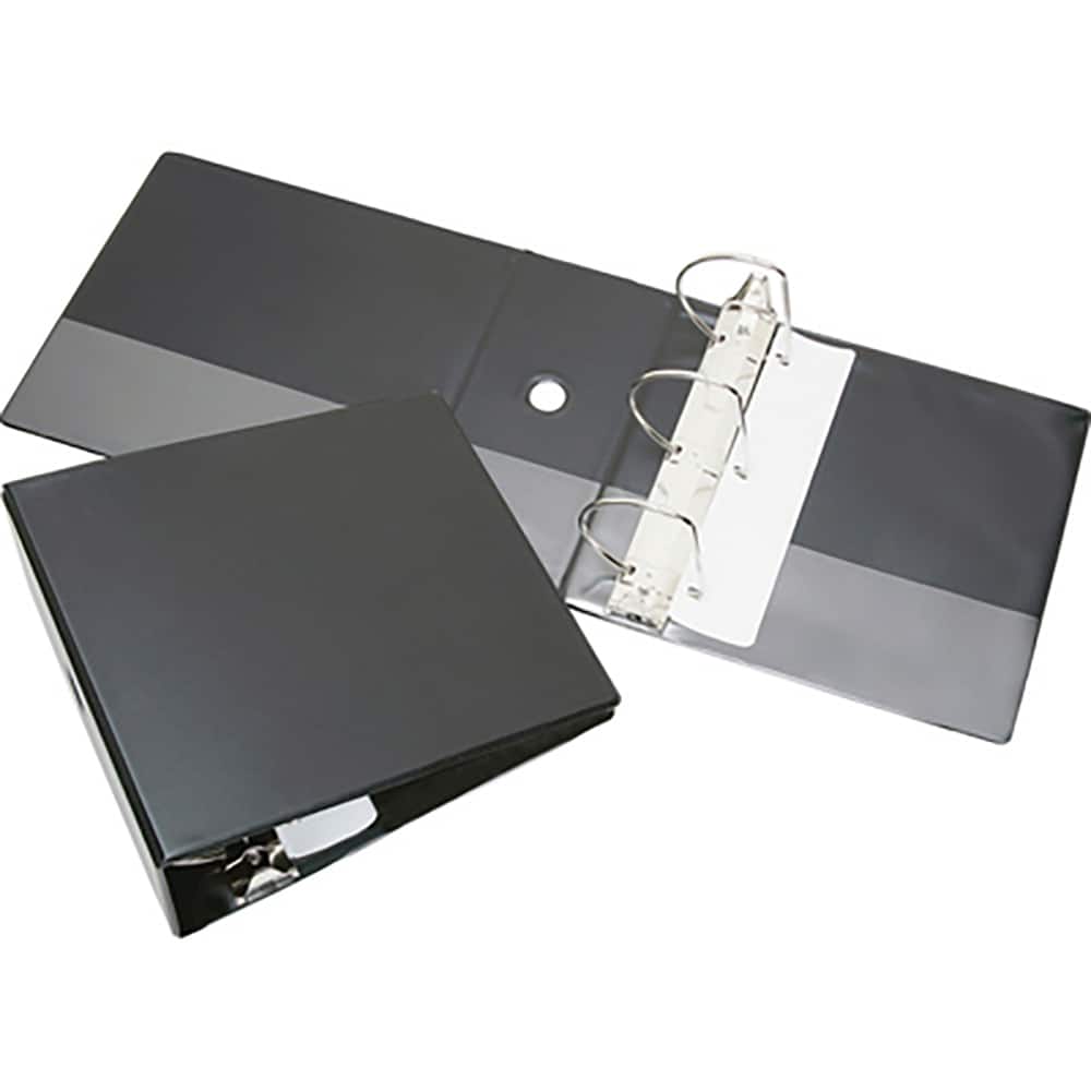 Ability One - Ring Binders; Binder Type: 3 Hole Binder ; Capacity: 5" ; Color: Black ; Material: Vinyl ; Size: 8-1/2 x 11 - Exact Tooling