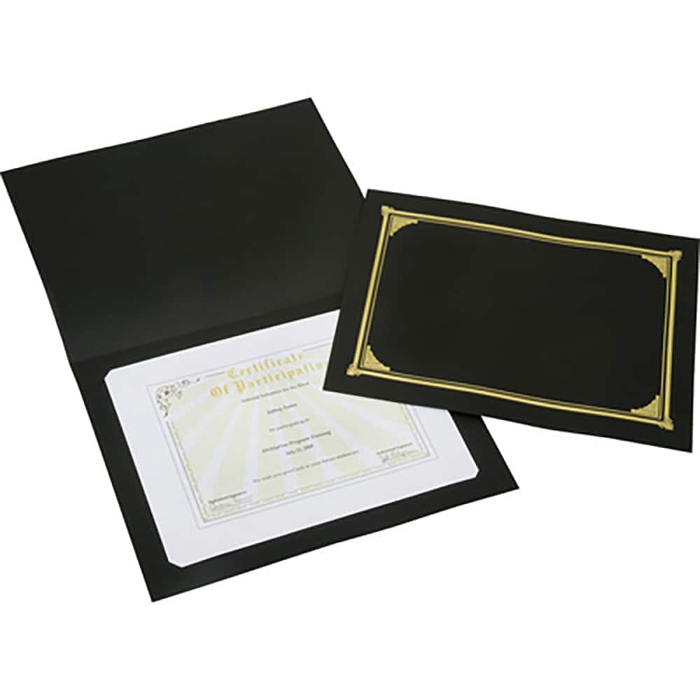 Ability One - Document Protectors; Type: Certificate/Document Holder ; Width (Inch): 9-3/4 ; Height (Inch): 12-1/2 ; Color: Black - Exact Tooling