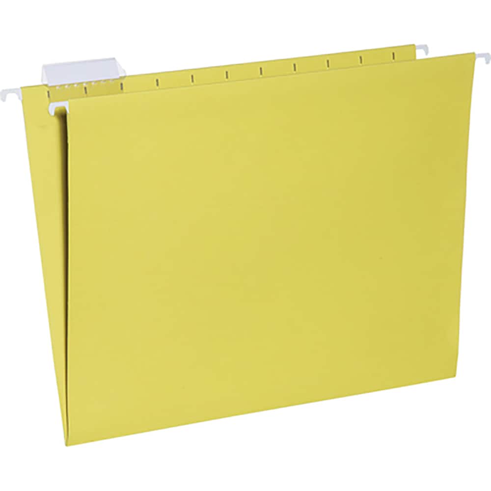 Ability One - File Folders, Expansion Folders & Hanging Files; Folder/File Type: Hanging File Folder ; Color: Yellow ; Index Tabs: Yes ; Tab Cut Location: 1/5 ; File Size: Letter ; Size: 8-1/2 x 11 - Exact Tooling