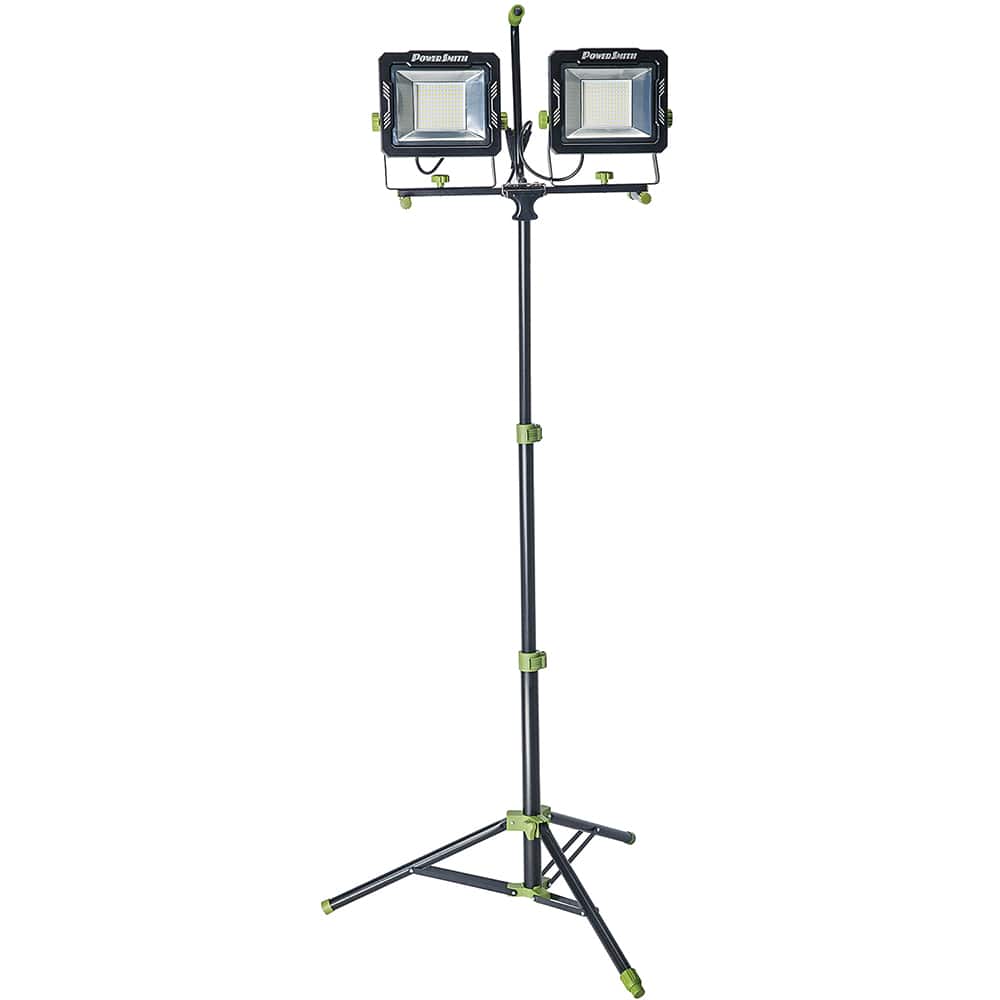 PowerSmith - 200 Watt Floor Tripod Twin Angle Electric Portable LED Light - Exact Tooling