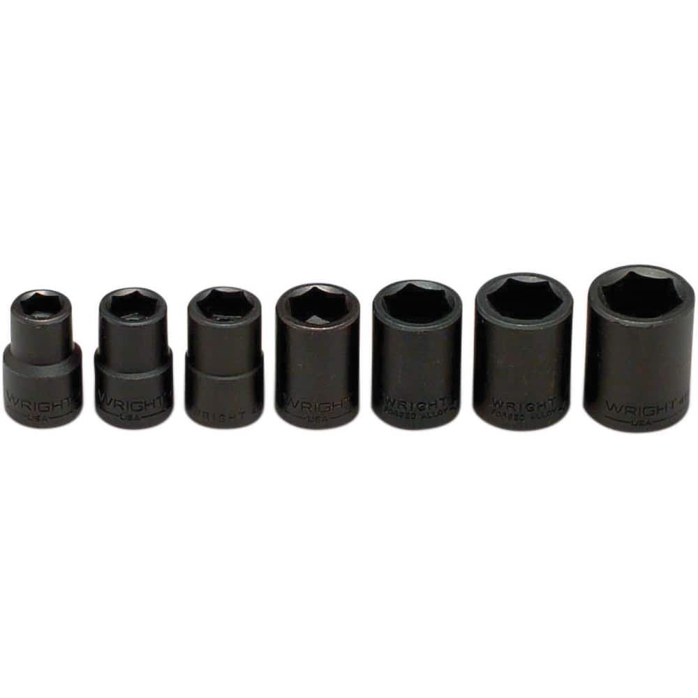 Wright Tool & Forge - 7 Pc 1/2" Drive Impact Socket Set - Exact Tooling