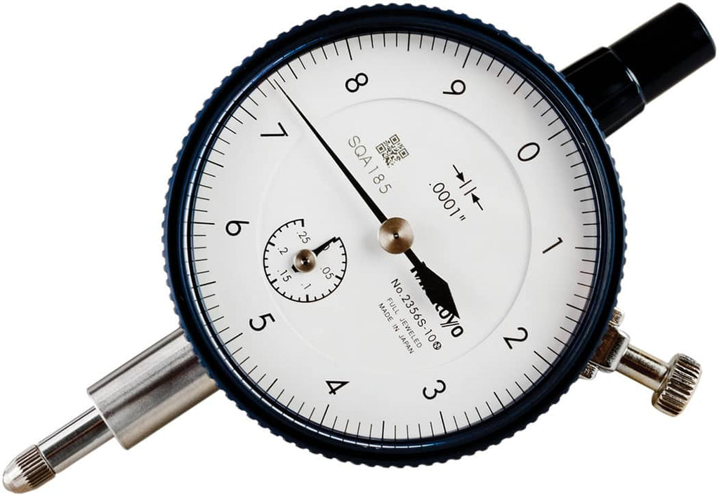 Mitutoyo - Dial Drop Indicators; Maximum Measurement (Decimal Inch): .25 ; Dial Graduation (Decimal Inch): 0.000100 ; Dial Reading: 0-10 ; Accuracy (Decimal Inch): 0.0001 ; Dial Color: White ; Minimum Measurement (Decimal Inch): 0.0001 - Exact Tooling