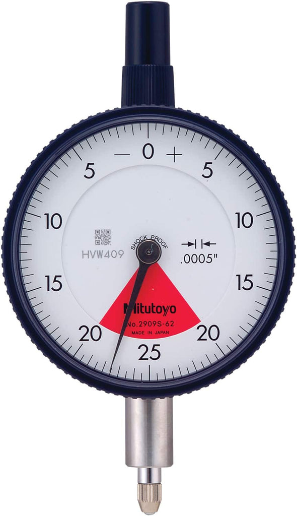 Mitutoyo - Dial Drop Indicators; Maximum Measurement (Decimal Inch): 0.0400 ; Dial Graduation (Decimal Inch): 0.000500 ; Dial Reading: 20-0-20 ; Accuracy (Decimal Inch): 0.0005 ; Dial Color: White ; Minimum Measurement (Decimal Inch): 0.0005 - Exact Tooling