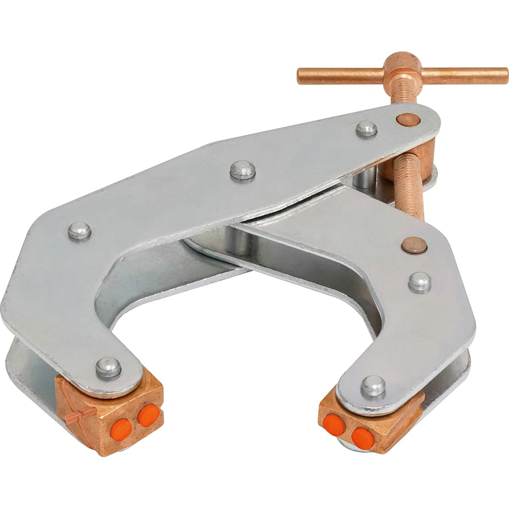 Kant Twist - Cantilever Clamps; Handle Style: T-Handle ; Maximum Opening Capacity (Inch): 4-1/2 ; Open Throat Depth (Inch): 2-3/8 ; Closed Throat Depth (Inch): 2-5/8 ; Jaw Material: Copper Plated Steel; Polyurethane ; Load Capacity (Lb.): 1700.000 - Exact Tooling