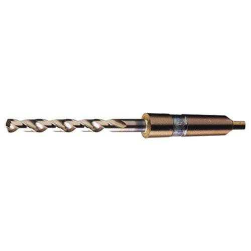 3/8 RHS / RHC HSS-CO 8% (M42) 135 Degree Notched Point Cobalt Taper Shank Drill - Straw / Gold Oxide - Exact Tooling