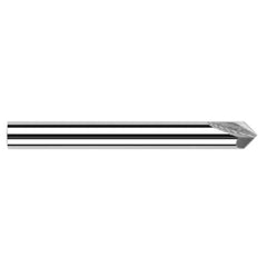 Chamfer Cutters - 0.3750″ (3/8″) Shank Diameter × 75° per side Carbide Pointed Chamfer Cutter, 2 Flutes - Exact Tooling