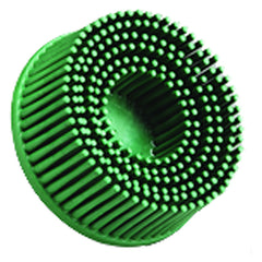 Scotch-Brite Roloc Bristle Disc RD-ZB 50 TR Green 2″ × 5/8″ Tapered - Exact Tooling