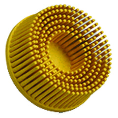 Scotch-Brite Roloc Bristle Disc RD-ZB 80 TR Yellow 3″ × 5/8″ Tapered - Exact Tooling