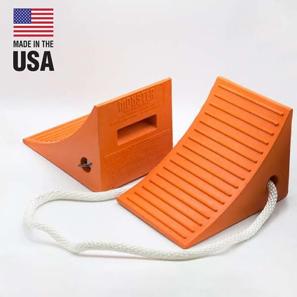 Checkers - 1 2-Piece 8" Wide x 8-1/4" High x 11-1/4" Deep Polyurethane Wheel Chock - Exact Tooling