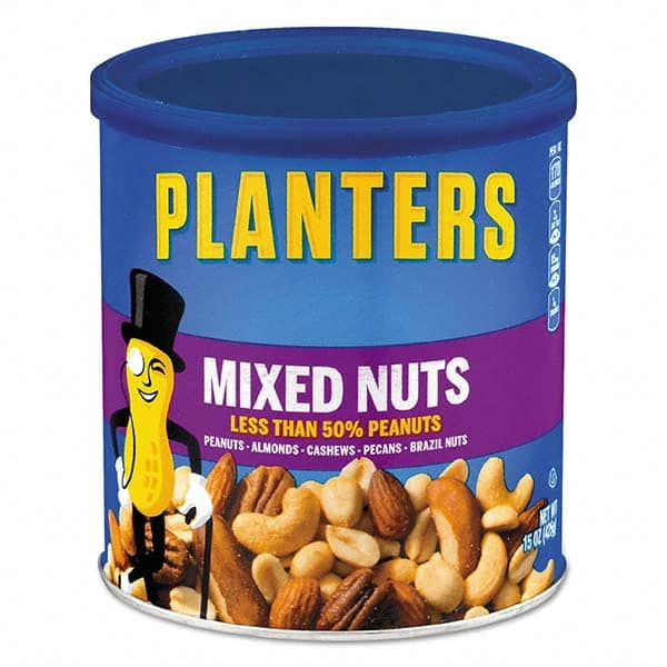 Planters - Snacks, Cookies, Candy & Gum Breakroom Accessory Type: Nuts Breakroom Accessory Description: Mixed Nuts, 15 oz Can - Exact Tooling