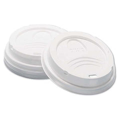 Dixie - Dome Hot Drink Lids, 8 oz Cups, White, 100/Sleeve, 10 Sleeves/Carton - Exact Tooling
