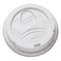 Dixie - Sip-Through Dome Hot Drink Lids for 10 oz Cups, White, 100/Pack, 1000/Carton - Exact Tooling
