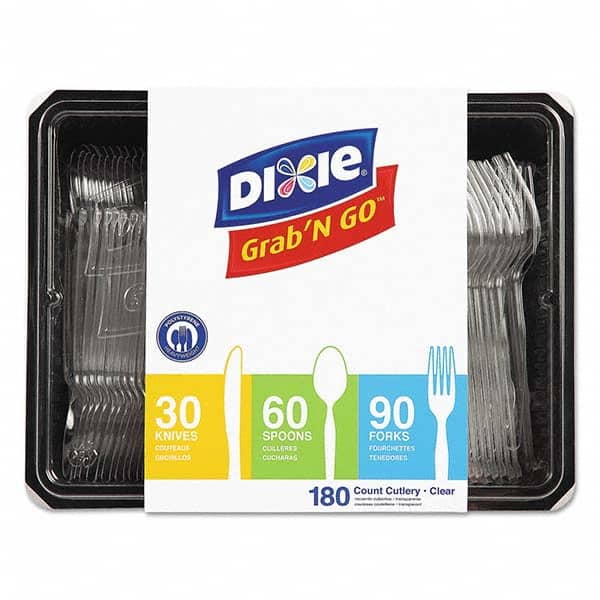 Dixie - Heavyweight Polystyrene Cutlery, Clear, Knives/Spoons/Forks, 180/Pack, 10Pk/Ctn - Exact Tooling