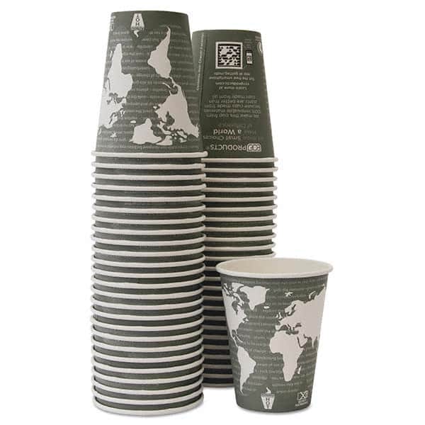 ECO PRODUCTS - World Art Renewable/Compostable Hot Cups, 12 oz, Gray, 50/Pack,10 Pack/Carton - Exact Tooling