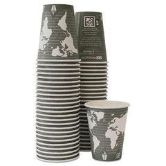 ECO PRODUCTS - World Art Renewable/Compostable Hot Cups, 12 oz, Gray, 50/Pack,10 Pack/Carton - Exact Tooling