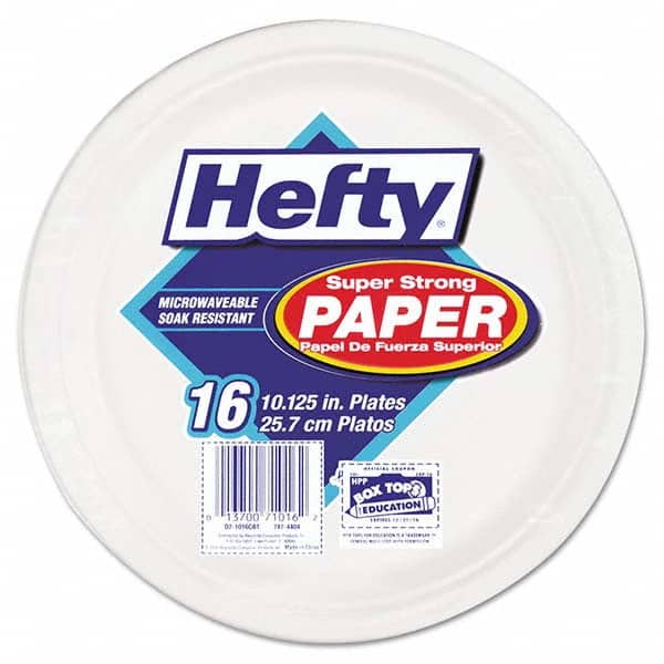 Hefty - Super Strong Paper Dinnerware, 10 1/8" Plate, Bagasse, 16/Pack, 12 Packs/Carton - Exact Tooling