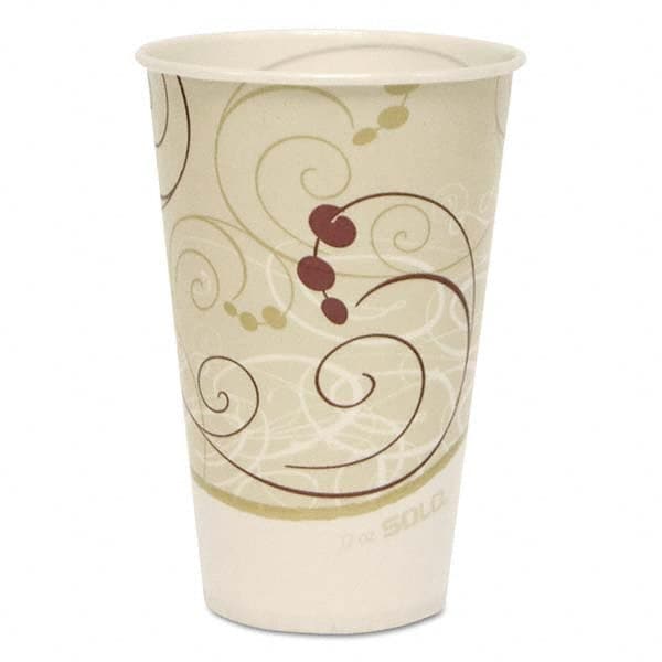 DART - Symphony Treated-Paper Cold Cups, 12 oz, White/Beige/Red, 100/Bag, 20 Bags/Carton - Exact Tooling