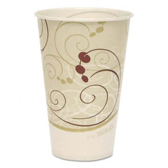 DART - Symphony Treated-Paper Cold Cups, 12 oz, White/Beige/Red, 100/Bag, 20 Bags/Carton - Exact Tooling