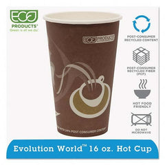 ECO PRODUCTS - Evolution World 24% Recycled Content Hot Cups - 16 oz, 50/PK, 20 PK/CT - Exact Tooling