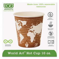 ECO PRODUCTS - World Art Renewable Compostable Hot Cups, 10 oz, 50/PK, 20 PK/CT - Exact Tooling