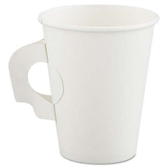 DART - Polycoated Hot Paper Cups with Handles, 8 oz, White - Exact Tooling