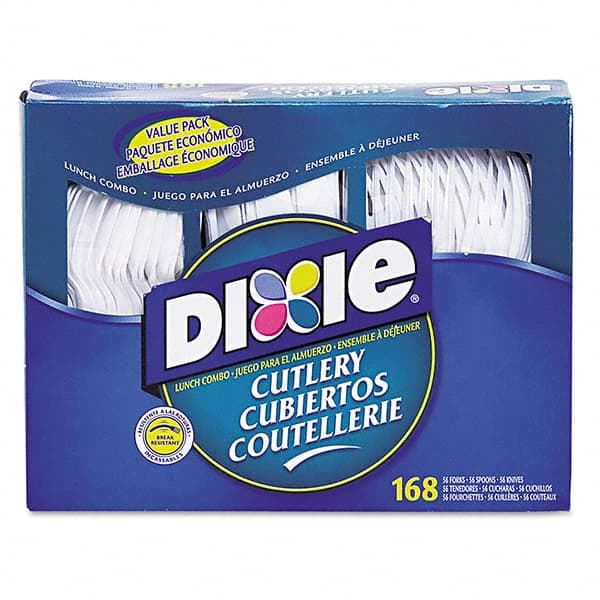 Dixie - Combo Pack, Tray/Plastic Utensils, 56 Forks, 56 Knives, 56 Spoons, 6 Packs - Exact Tooling