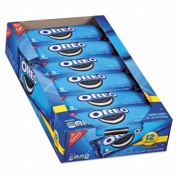Nabisco - Snacks, Cookies, Candy & Gum Breakroom Accessory Type: Cookies Breakroom Accessory Description: Oreo Cookies Single Serve Packs, Chocolate, 2.4oz Pack, 6 Cookies/Pack, 12Pk/Bx - Exact Tooling