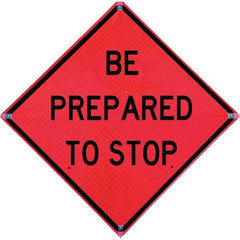VizCon - "Men Working," 48" Wide x 48" High Vinyl Construction Roadway Sign - Exact Tooling