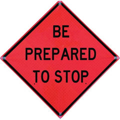VizCon - "Right Lane Closed Ahead," 48" Wide x 48" High Vinyl Construction Roadway Sign - Exact Tooling