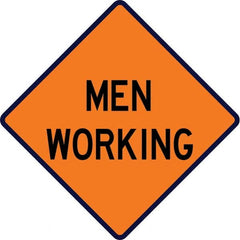 VizCon - "Men Working," 36" Wide x 36" High Vinyl Construction Roadway Sign - Exact Tooling