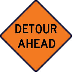 VizCon - "Workers Ahead," 48" Wide x 48" High Vinyl Construction Roadway Sign - Exact Tooling