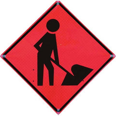 VizCon - "Be Prepared to Stop," 48" Wide x 48" High Vinyl Construction Roadway Sign - Exact Tooling