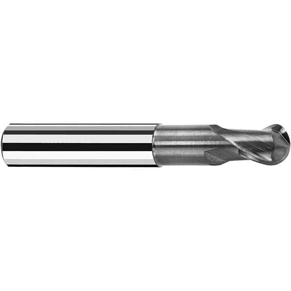 Fraisa - 12mm Diam, 13mm LOC, 2 Flute Solid Carbide Ball End Mill - Exact Tooling