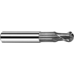 Fraisa - 12mm Diam, 13mm LOC, 2 Flute Solid Carbide Ball End Mill - Exact Tooling
