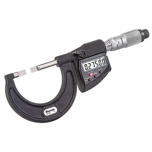 Starrett - Blade Micrometers Operation Type: Electronic Minimum Measurement (mm): 50 - Exact Tooling