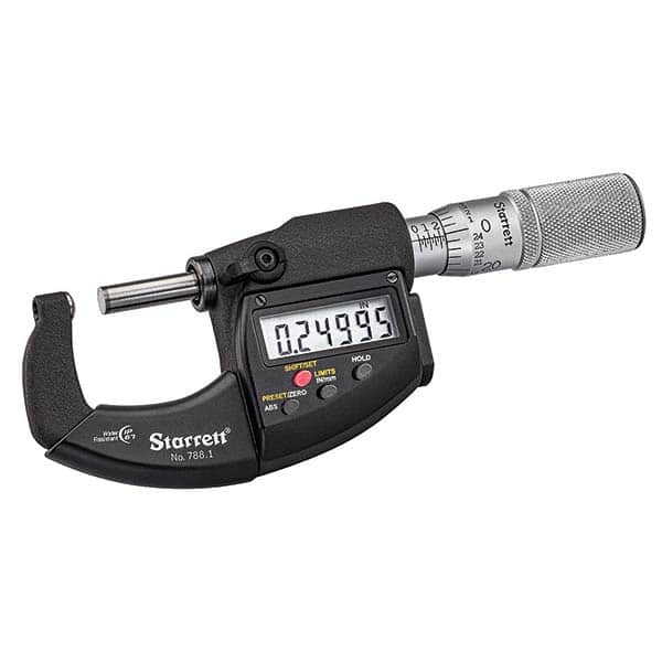 Starrett - Ball Anvil Micrometers Operation Type: Electronic Minimum Measurement (mm): 0.00 - Exact Tooling