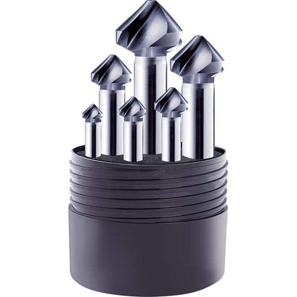 Guhring - Countersink Sets Countersink Type: Three Flute Minimum Head Diameter (Inch): 1/4 - Exact Tooling