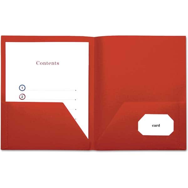 UNIVERSAL - File Folders, Expansion Folders & Hanging Files Folder/File Type: Pocket Folders Color: Red - Exact Tooling
