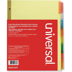 UNIVERSAL - Tabs, Indexes & Dividers Indexes & Divider Type: Customizable Size: 8-1/2 x 11 - Exact Tooling