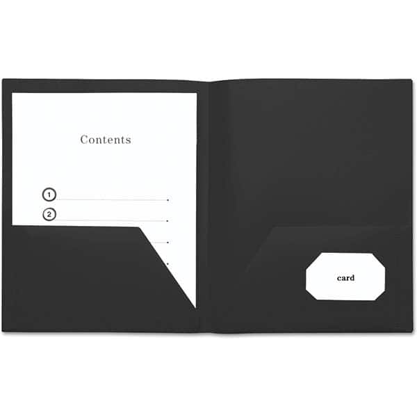 UNIVERSAL - File Folders, Expansion Folders & Hanging Files Folder/File Type: Pocket Folders Color: Black - Exact Tooling