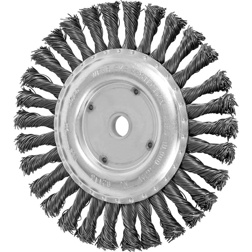 PFERD - Wheel Brushes; Outside Diameter (Inch): 6 ; Wire Type: Knotted ; Fill Material: Carbon Steel ; Trim Length (Inch): 1-1/4 ; Filament Wire Diameter Range: 0.0200-0.0299 ; Maximum RPM: 10000.000 - Exact Tooling