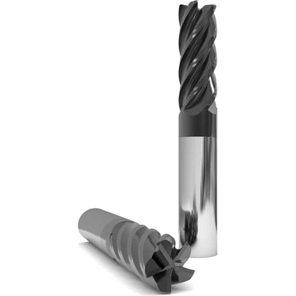 GWS - 3/8" Diam 3 Flute Solid Carbide 0.06" Corner Radius End Mill - Exact Tooling