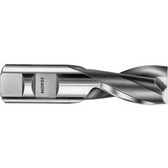 1-1/2 Dia. x 4-1/2 Overall Length 2-Flute Square End High Speed Steel SE End Mill-Round Shank-Center Cutting -TiN - Exact Tooling