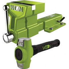 Wilton - 5" Jaw Width x 6" Jaw Opening, 4-1/2" Throat Depth, Bench & Pipe Combination Vise - Exact Tooling