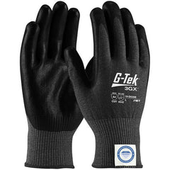 19-D526B/XS Coated Gloves - G-Tek 3GX Dyneema Diamond - Black 13G - Black PU Grip - Touchscreen - A4 - Exact Tooling